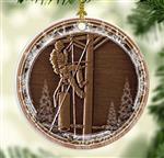 Lineman Vignette -  Personalized Porcelain Christmas Ornament